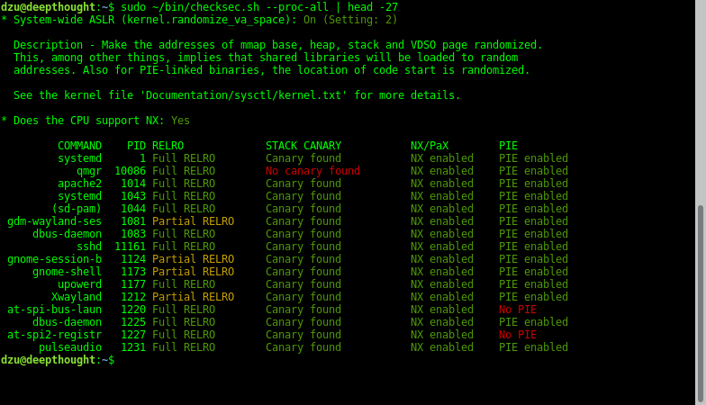 checksec.sh --proc-all