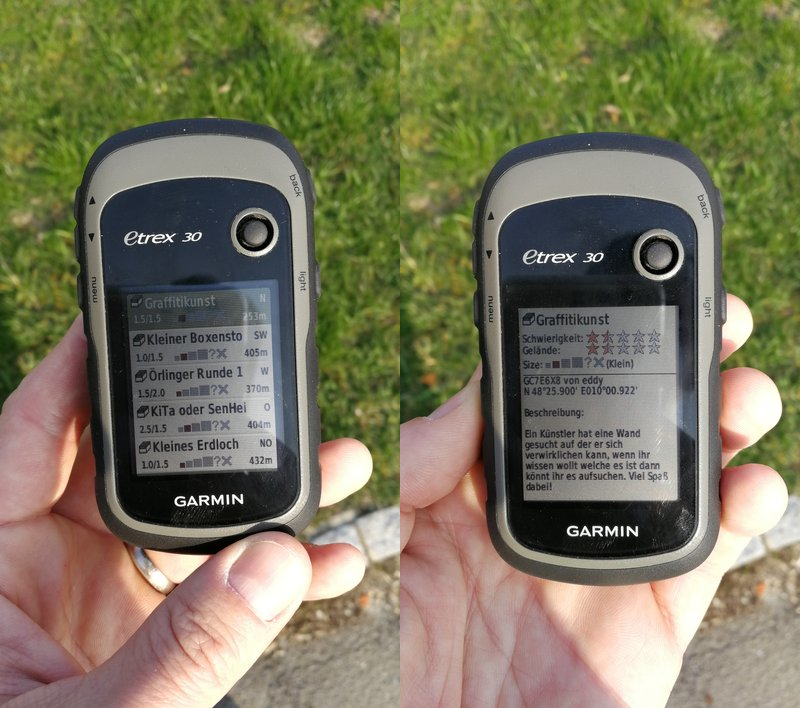 Geocache on eTrex 30