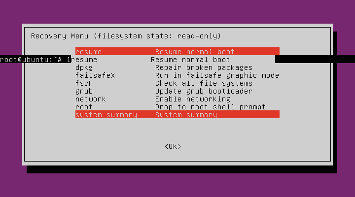 Ubuntu recovery mode как зайти